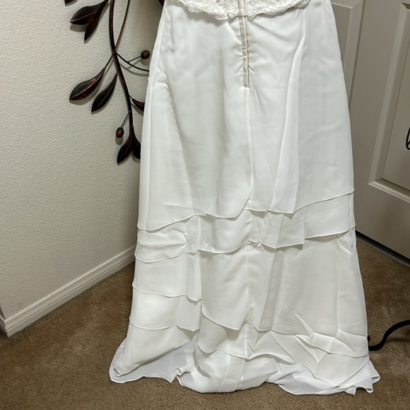 Lady Roi Ivory Spaghetti Strap gown Style Number 8553 New in Package Size 14 - Picture 7 of 9